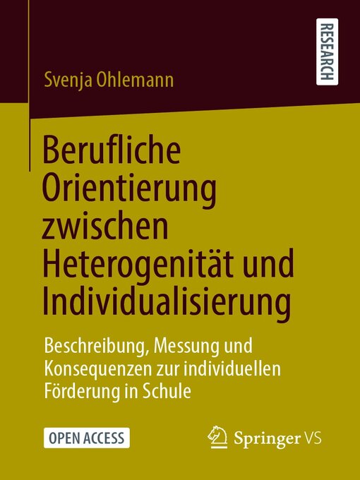 Title details for Berufliche Orientierung zwischen Heterogenität und Individualisierung by Svenja Ohlemann - Available